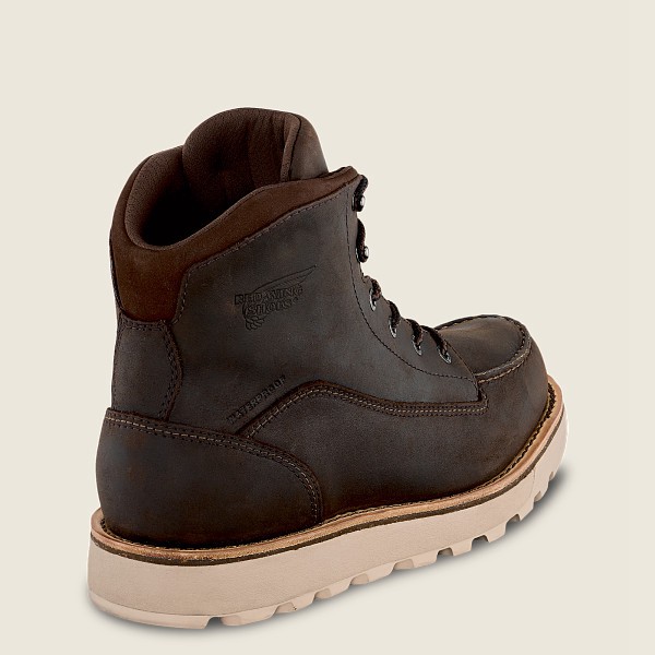 Mens Red Wing Traction Tred Lite - 6-inch Waterproof Soft Toe - Work Boots Dark Brown - WYV986034